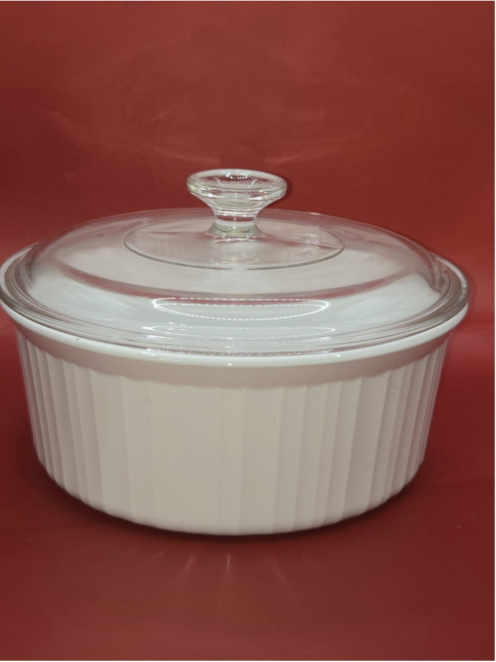 VTG CorningWare French White 2.5 L Round Covered Casserole F-1-B PYREX Lid G-1-C